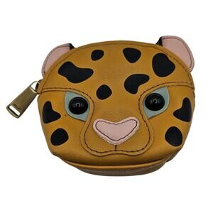 Relic by Fossil leopard change bag Keychain Leather Zip Up